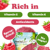 Food to Live Raspberry Juice Powder, 8 Ounces - Spray-Dried, No Sugar Added, Contains Maltodextrin, Vegan, Kosher, Bulk, Perfect for Smoothies
