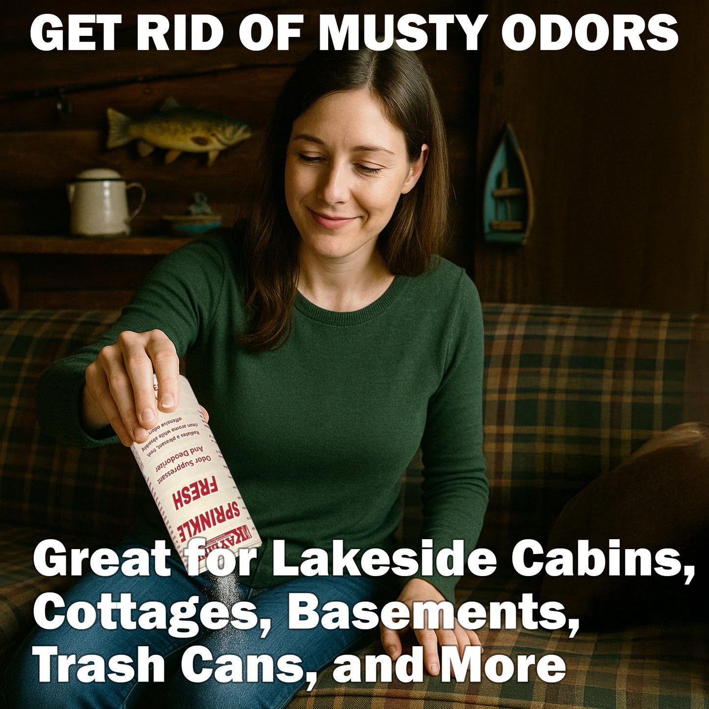 Sprinkle Fresh Carpet Freshener & Deodorizer Powder, Use on Upholstery, Garbage Cans & Dumpsters, 16 oz