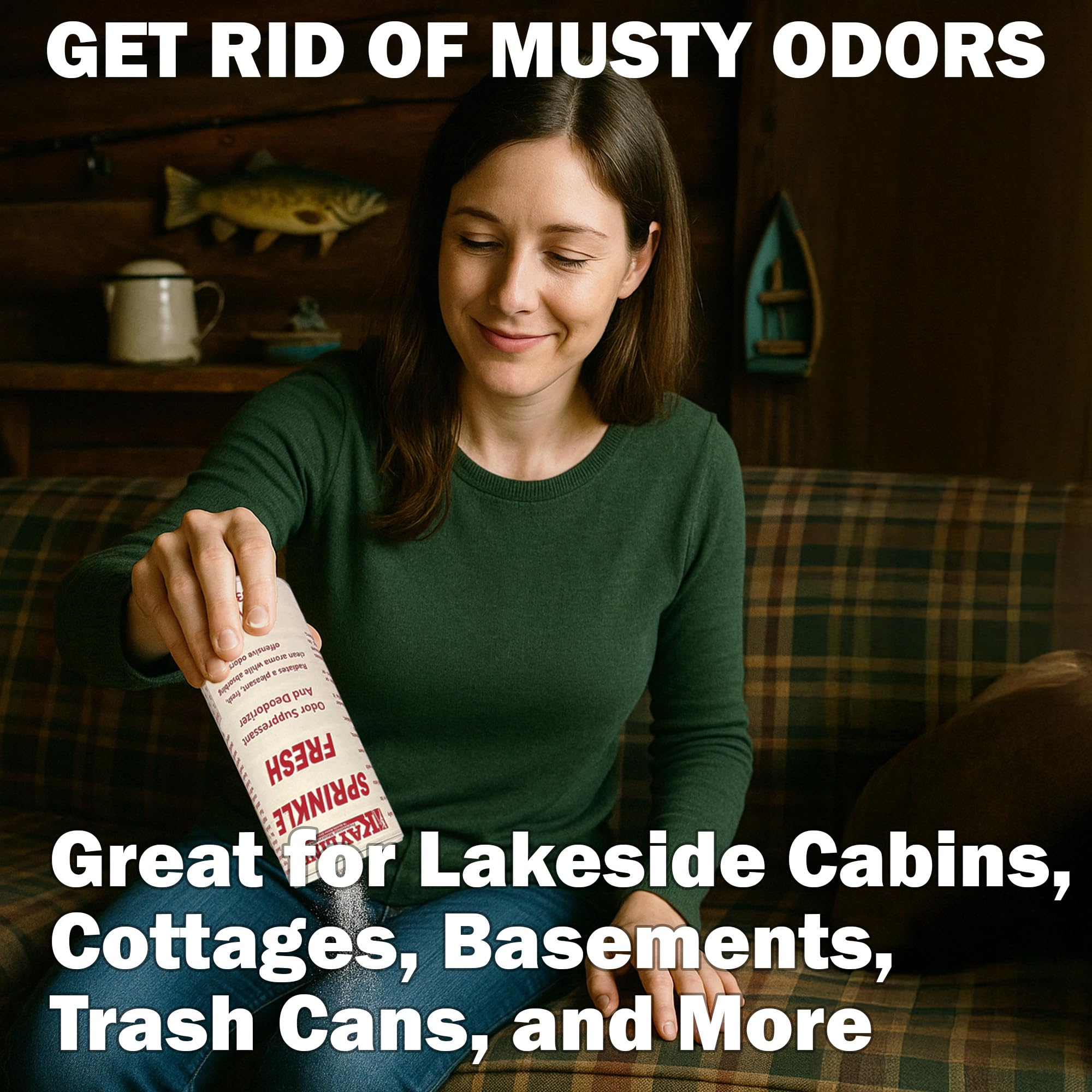 Sprinkle Fresh Carpet Freshener & Deodorizer Powder, Use on Upholstery, Garbage Cans & Dumpsters, 16 oz