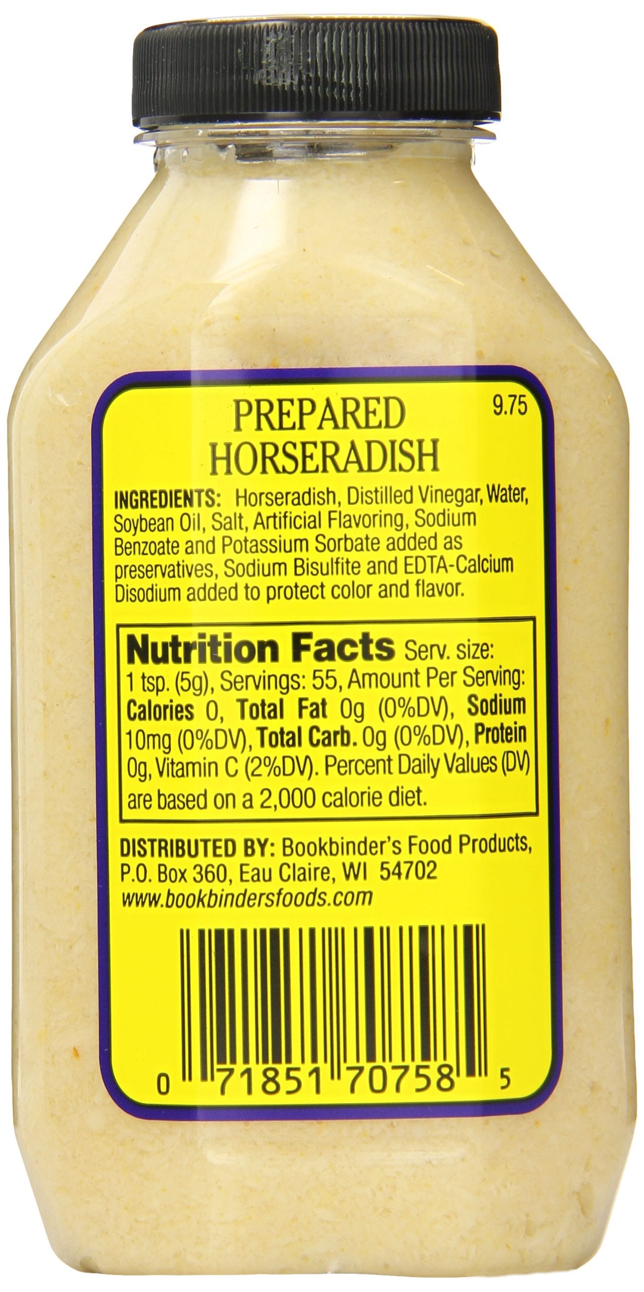 Bookbinder's Prepared Horseradish, 9.75 Ounce (Pack of 9)
