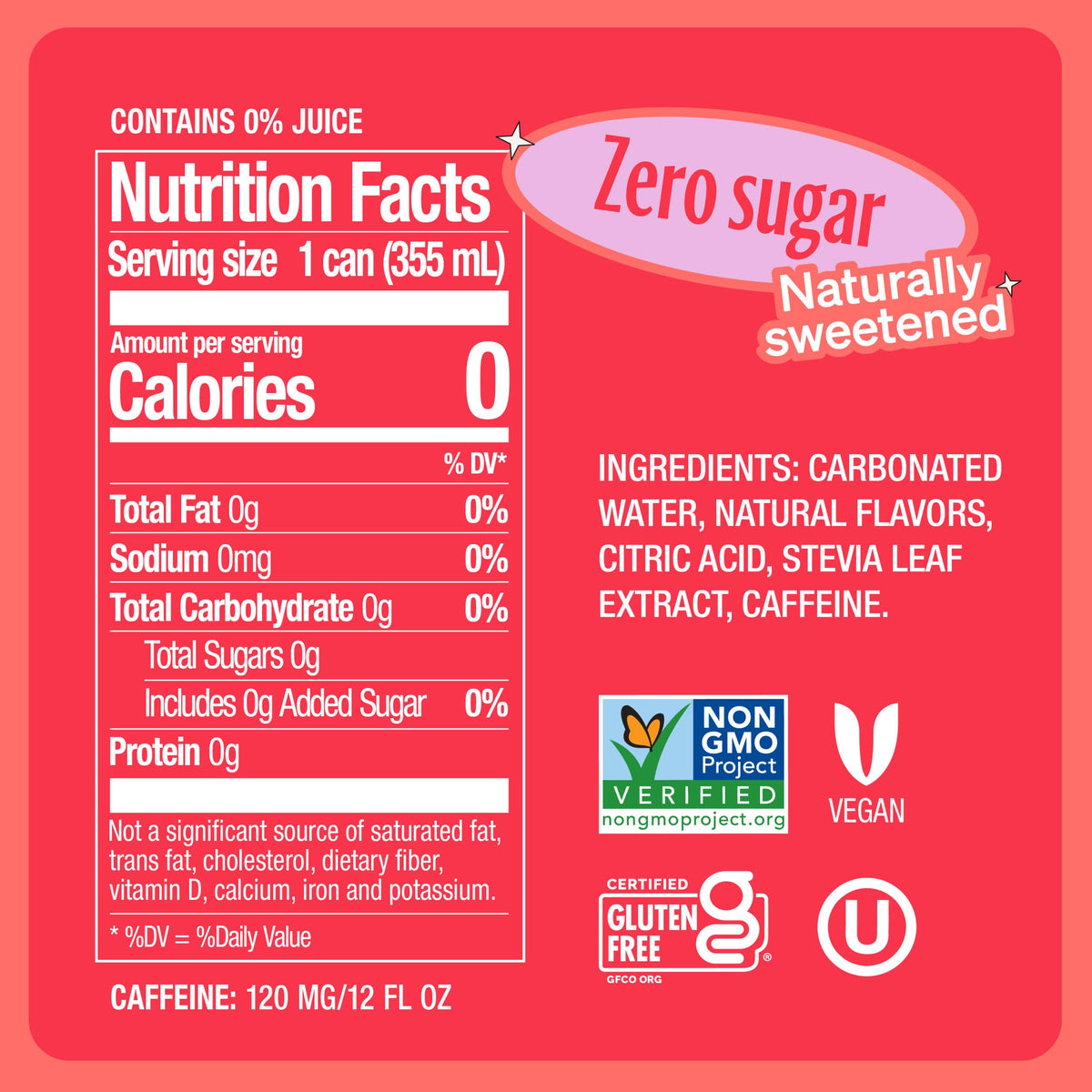 Zevia Energy Grapefruit Zero Cal, 12 oz