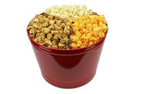 Signature Popcorn - 2-Gallon Solid Red Holiday Reusable Metal Tin - Butter, Caramel & Cheddar Cheese