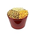 Signature Popcorn - 2-Gallon Solid Red Holiday Reusable Metal Tin - Butter, Caramel & Cheddar Cheese