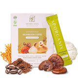Sporganix Organic Mushroom Coffee - Instant Arabica with 5 Functional Mushrooms (Lion’s Mane, Reishi, Chaga, Cordyceps, Shiitake) - Unsweetened
