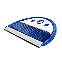 Camco Lightweight Portable Travel Dust Pan and Whisk Broom with Hanger Hole, for RVs, Campers, Campsites, and Dorm Rooms, Blue