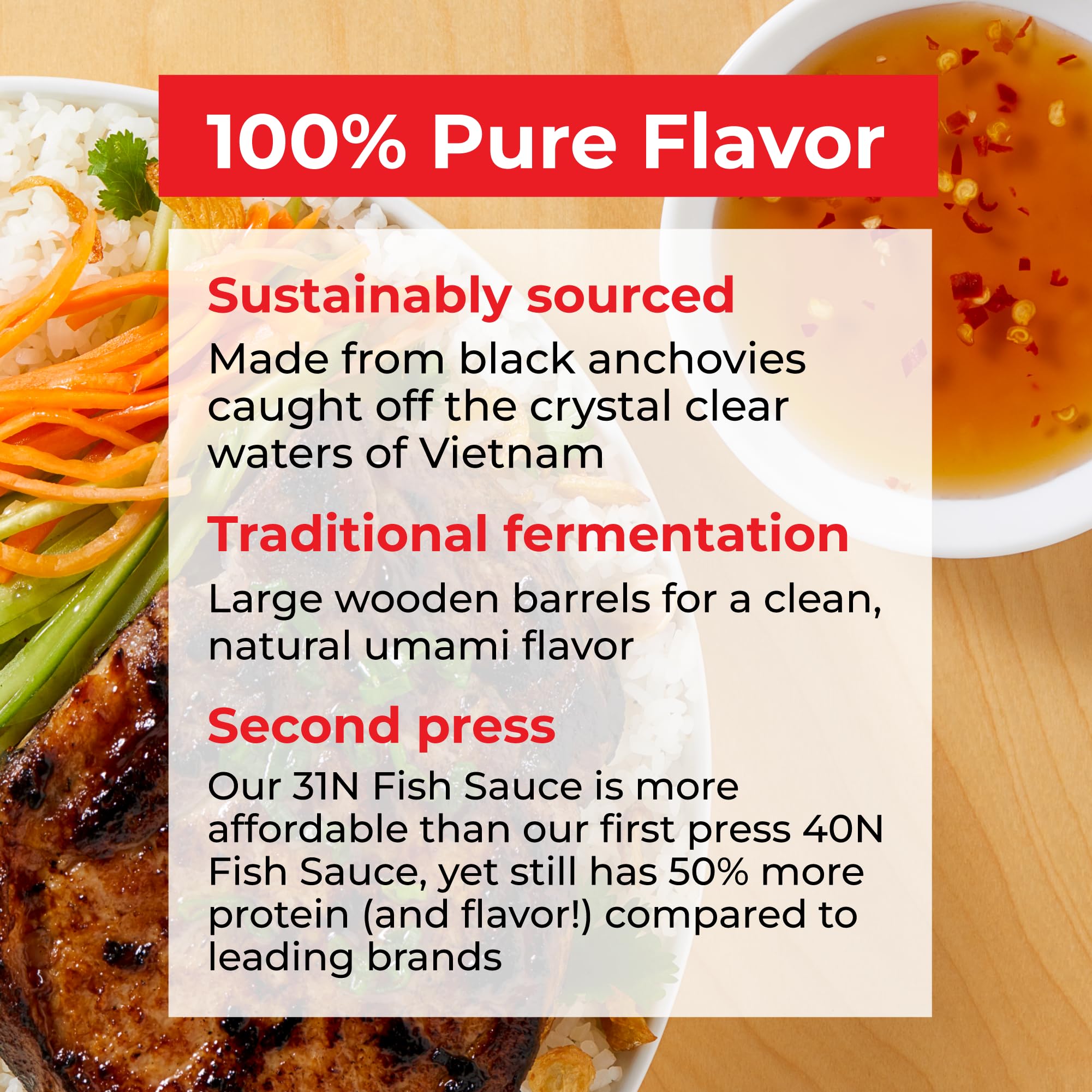 Red Boat Fish Sauce | Premium 31°N fish sauce sustainably made with just three ingredients in Vietnam | Keto, Paleo, & Whole 30 friendly | Gluten