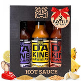 Da Kine Hawaiian Hot Sauce Sampler - Hot Soy, Mustard & Classic - Made with Pineapple Juice for Meat Tenderizing, Ideal for Marinades and Dipping