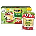 Mott's No Sugar Added Applesauce, 3.2 Oz Clear Pouches, 48 Count (4 Packs Of 12), Good Source Of Vitamin C, No Artificial Flavors