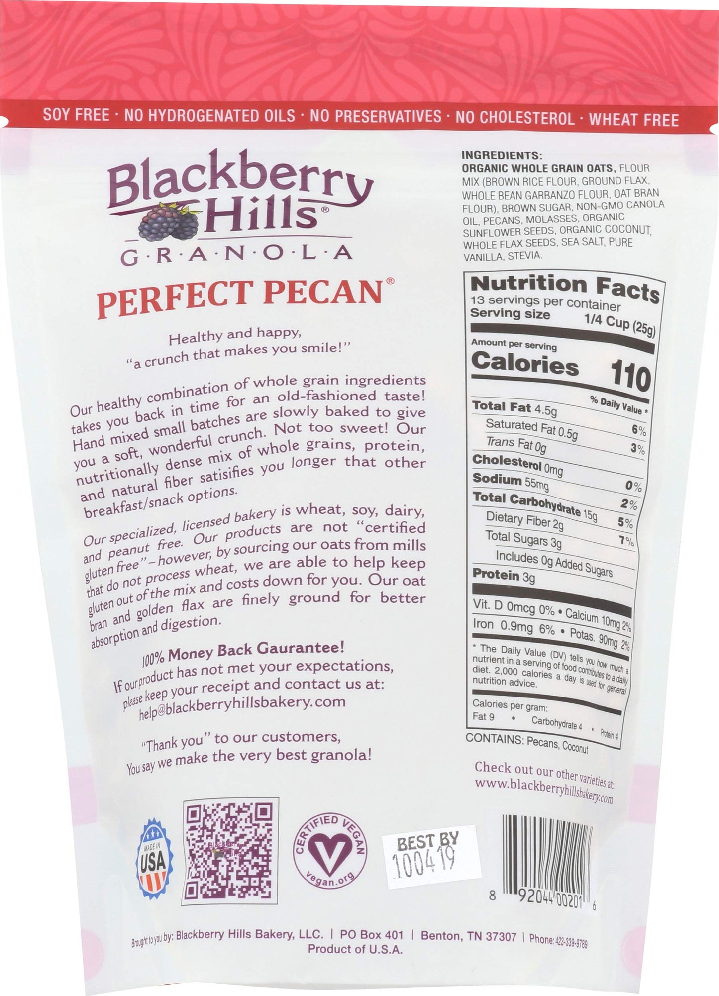 Blackberry Hills Bakery Pecan Granola, 12 OZ