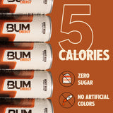 BUM Sugar-Free Energy Drink, Root Beer - Lightly Carbonated & No Artificial Colors, Natural Caffeine & Citicoline for Energy & Focus, Brain Boost