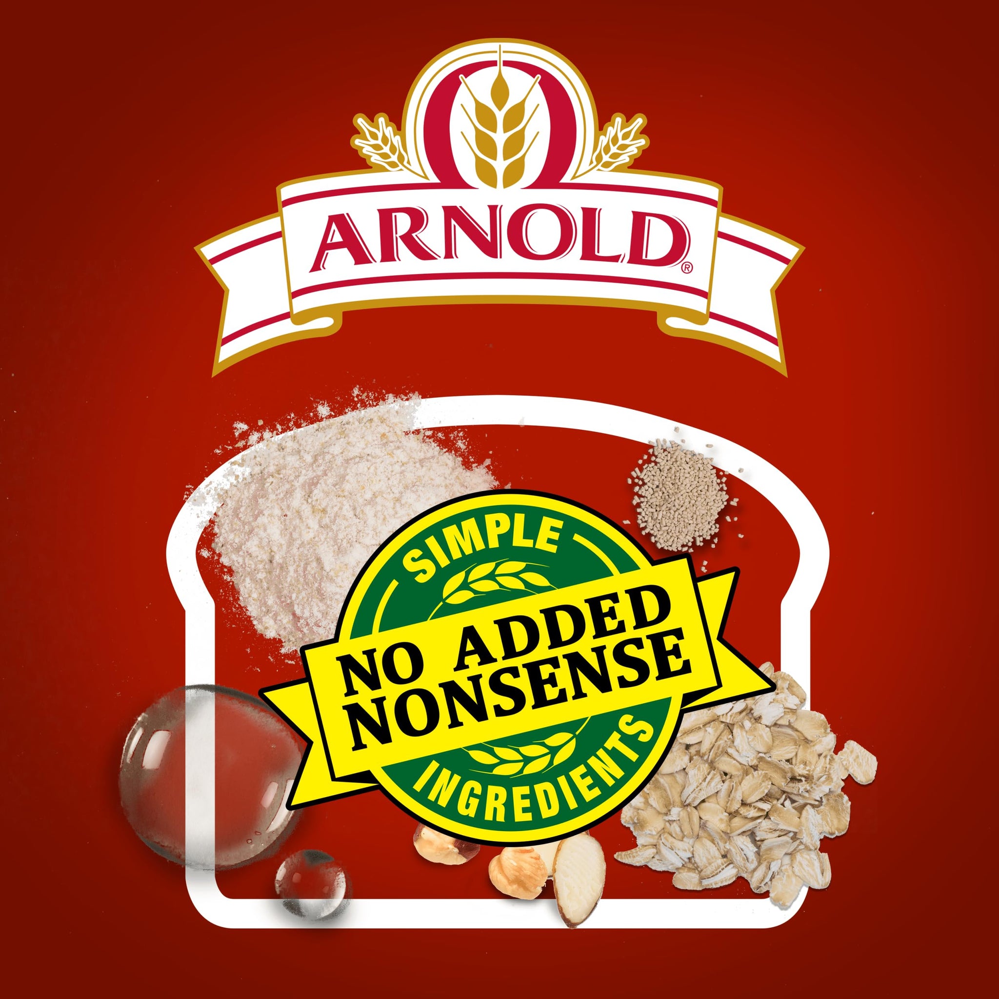 Arnold Whole Grains Healthy Multi Grain Bread, Whole Grain Bread Free From Artificial Colors, Flavors and Preservatives, 24 oz Loaf