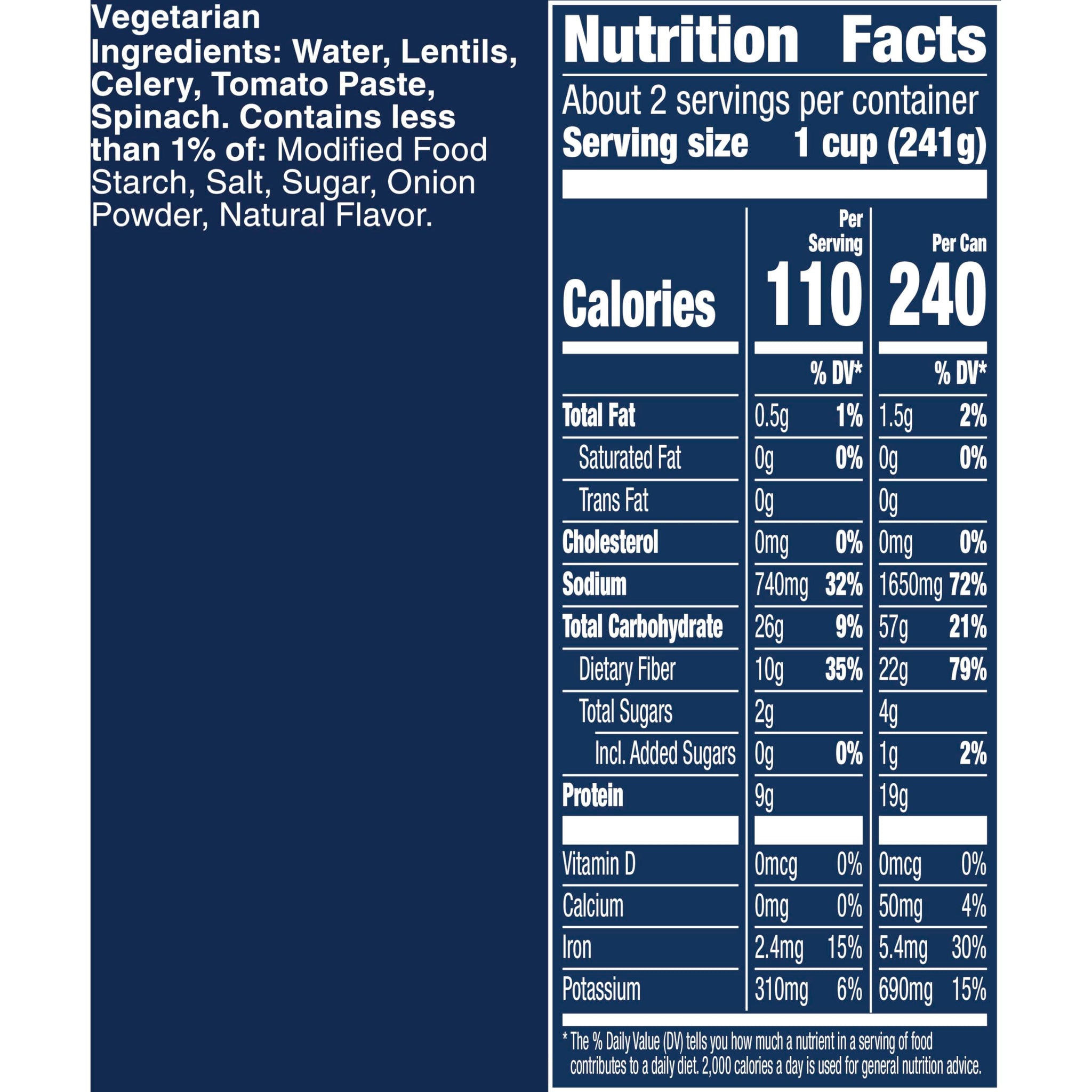 Progresso Lentil Soup, Vegetable Classics Canned Soup, Gluten Free, 19 oz