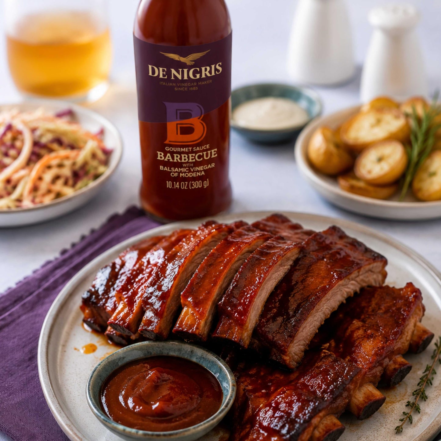 De Nigris Excellence Line - Gourmet Italian Barbecue Sauces With Balsamic Vinegar Of Modena 10,14 Oz (Pack of 2) | Barbecue Sauce With Balsamic