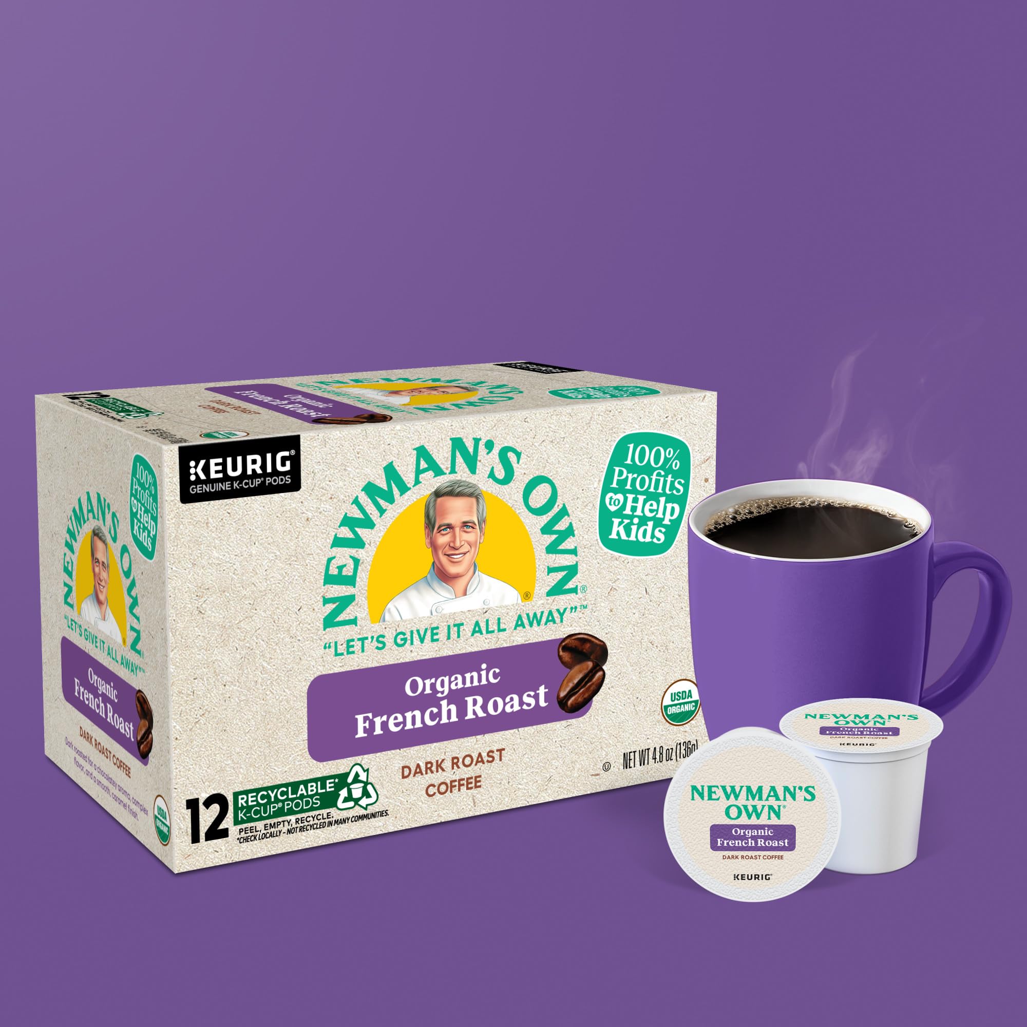 Newman's Own Organics French Roast Coffee K-Cup, 12 ct