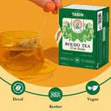 Tadin Boldo Tea, Herbal Tea, Caffeine Free, 24 Tea Bags Per Box, Pack of 1