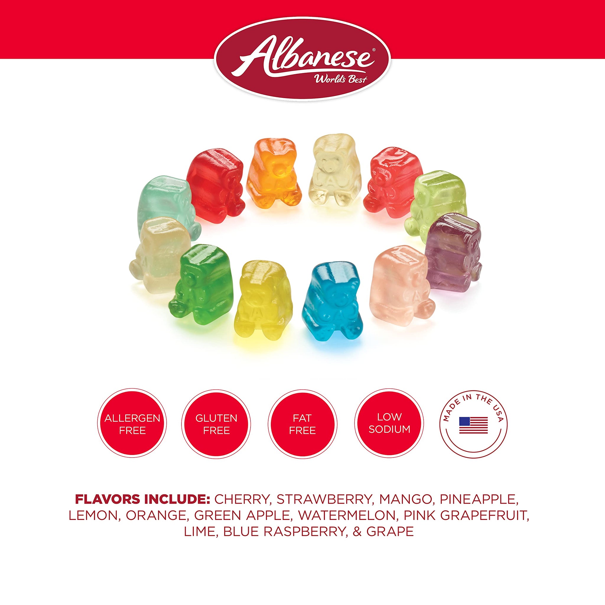 Albanese Candy, 12 Flavor Gummi Bear Cubs, 5-pound Bag