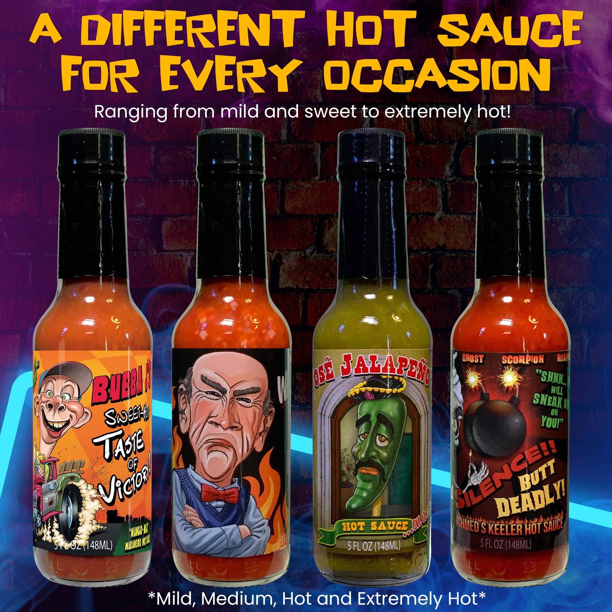 Jeff Dunham - Achmed's Keeler Hot Sauce with Scorpion, Carolina Reaper, and Ghost Peppers | Super Hot and Spicy Sauce for the Brave and Bold (5 fl oz)