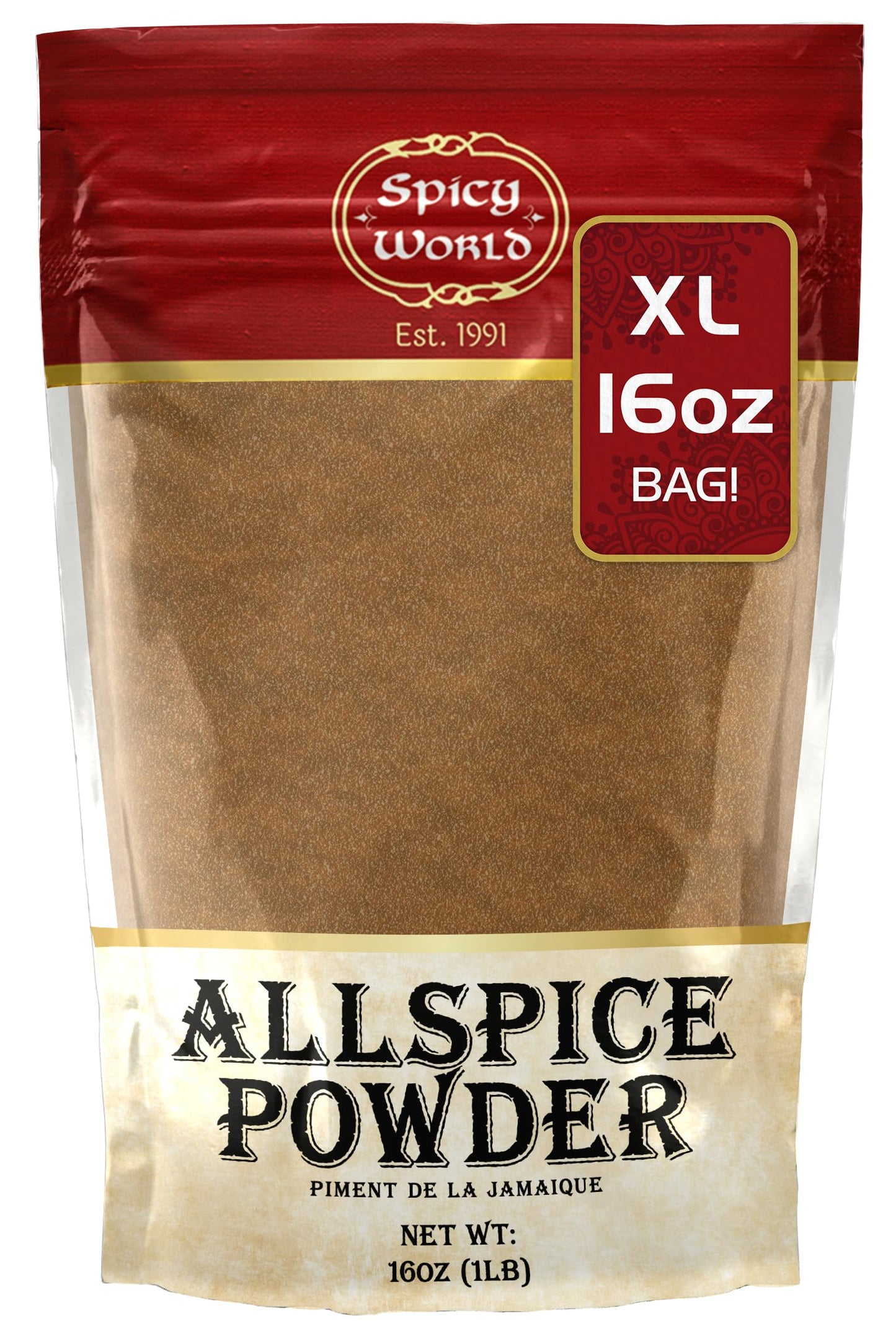 Spicy World Allspice Ground 16 Ounce - Huge 1 Pound Value Pack - All Spice Powder