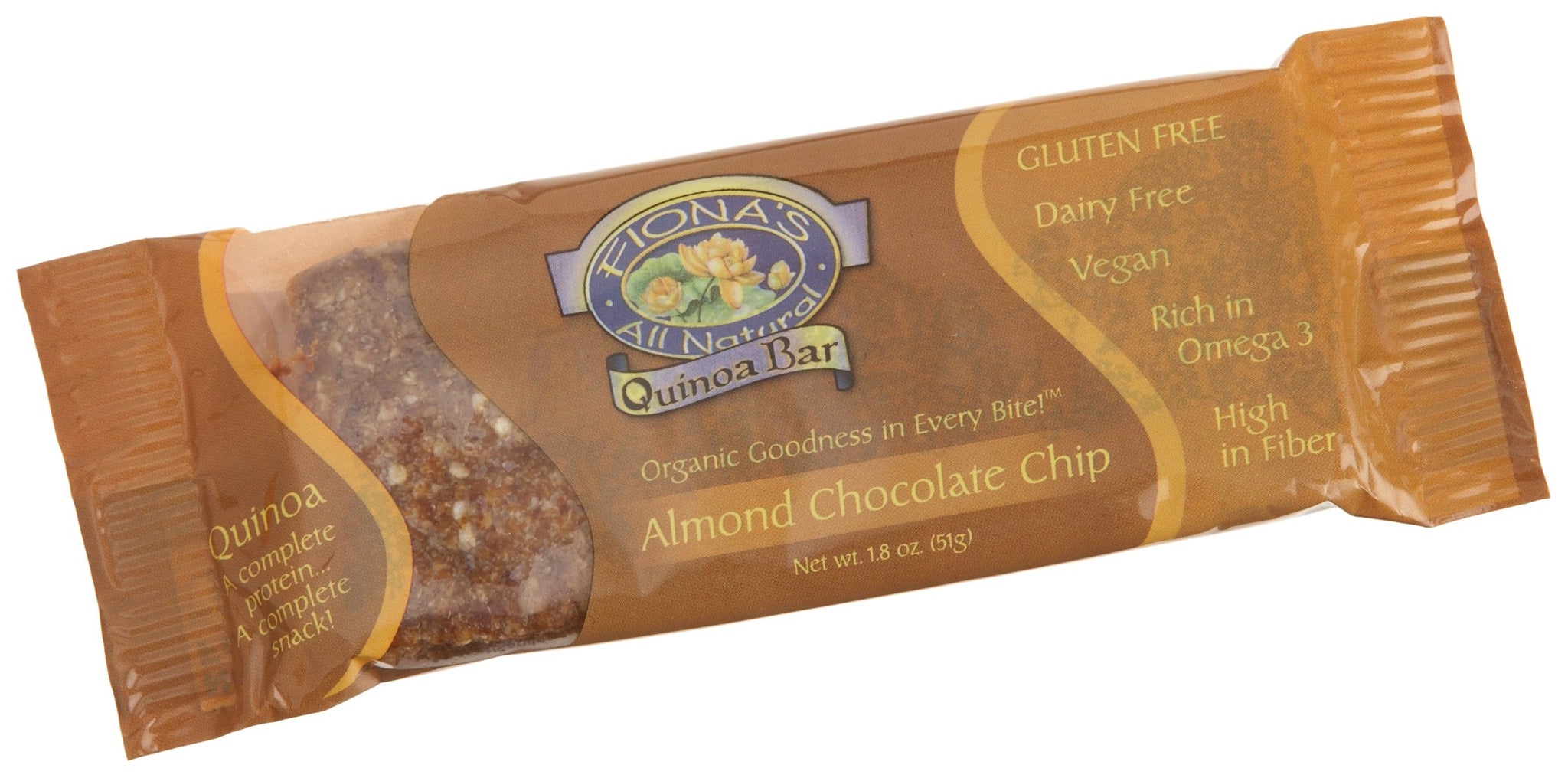 Fiona's Granola Almond Chocolate Chip Quinoa Energy Bars, Gluten Free, 1.8-Ounce Bars (Pack of 12)