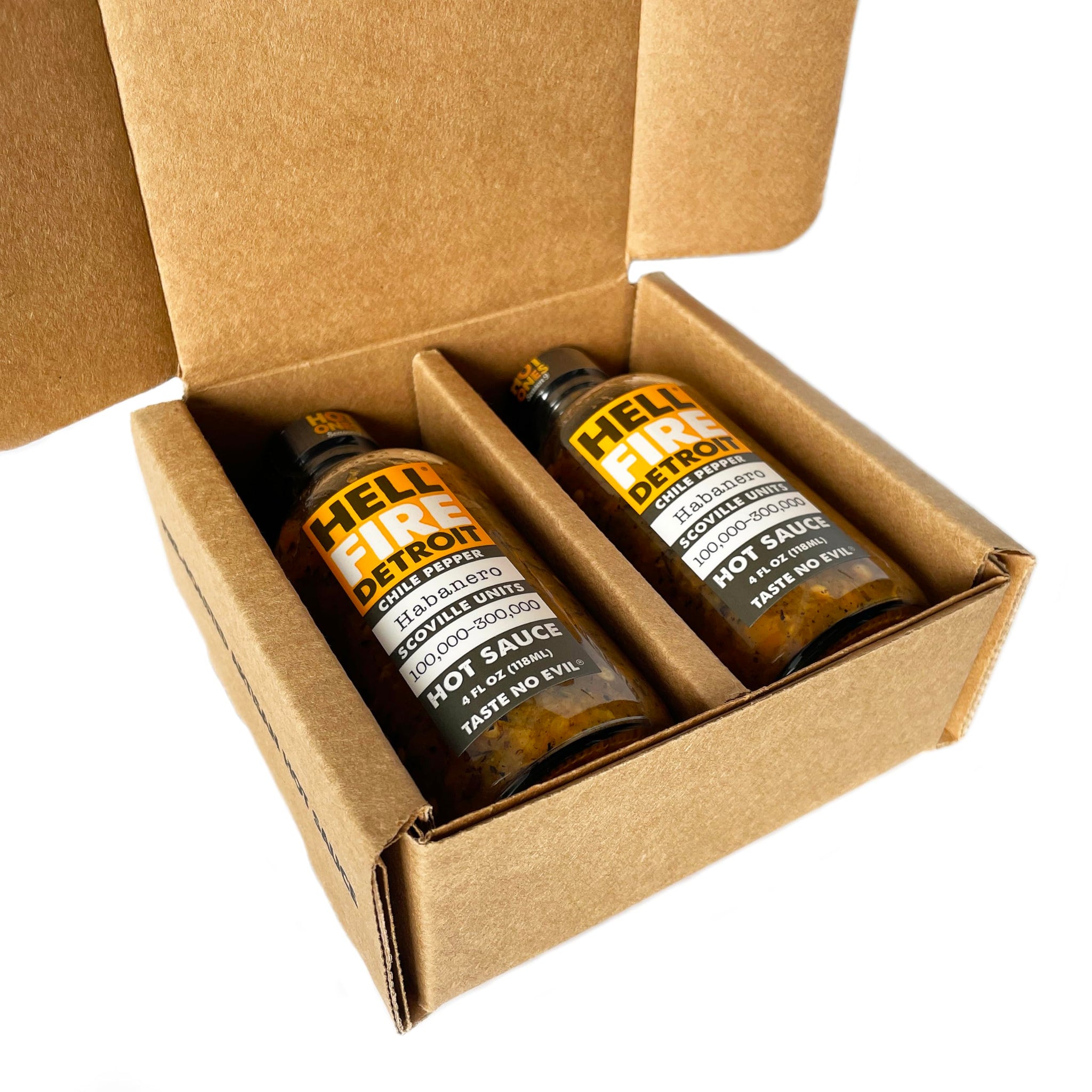 Hell Fire Detroit Habanero Hot Sauce (Extra-Hot), Crafted with Fresh, Fire-Roasted Habanero Chile Peppers, All-Natural, Vegan, Gluten-Free, Low Sodium