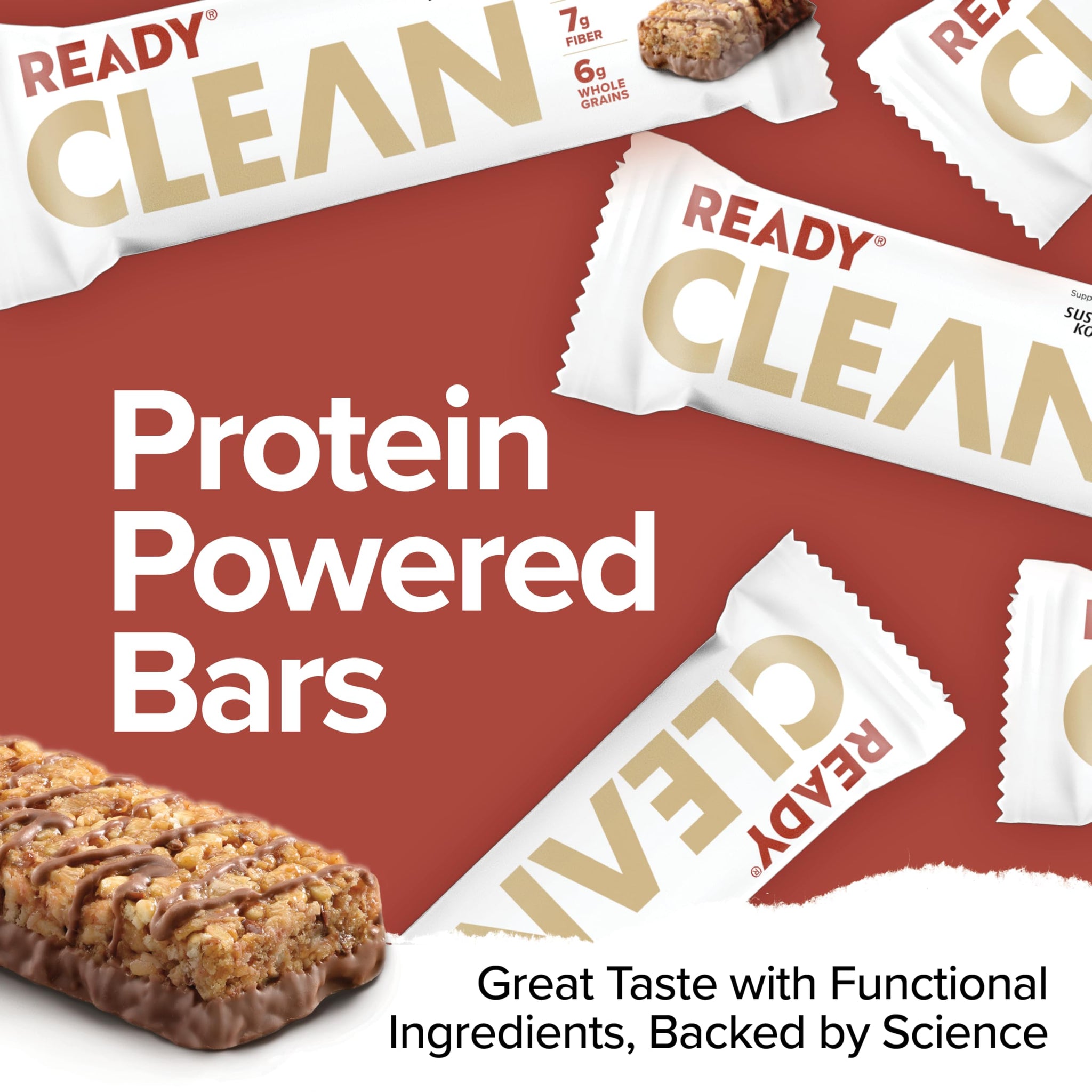 Ready® Protein Bars - High-Protein Snack with 15g Whey Protein, All-Natural Ingredients, Supports Lean Muscle and Recovery - Chocolate Peanut Butter
