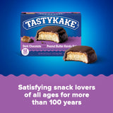 Tastykake Kandy Kakes Dark Chocolate Peanut Butter Snack Cakes, Family Pack of 12 Cakes