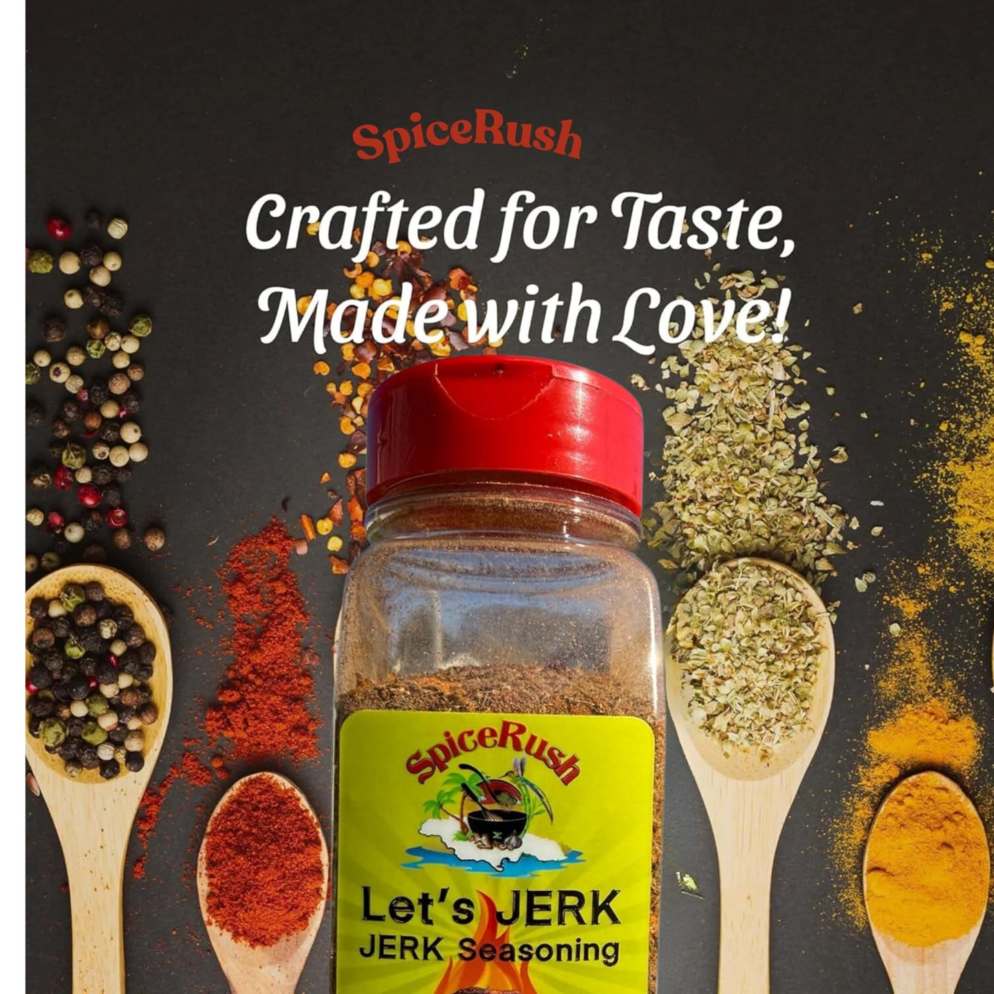 Jamaican Jerk Seasoning Jamaican Style Dry Rub, Caribbean All Purpose Spice Mix for Chicken, Meat and Seafood, Traditional Jerk Flavor Blend, No MSG