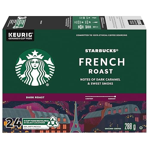 Starbucks French Roast, Dark Roast Coffee, Single Serve Keurig K-Cup Pods, 24 Capsules