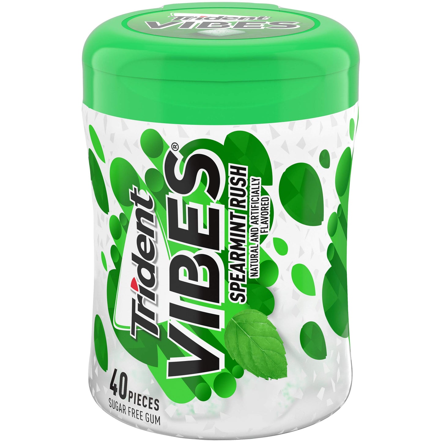 Trident Vibes Sugar Free Gum, Spearmint Rush Flavor, 1 Go-Cup (40 Pieces Total)