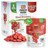 Pol’s Freeze Fresh - 6 Pack Sliced Freeze-Dried Strawberries (1 Oz Each) - No Added Sugar, Non-GMO, Vegan, Gluten-Free Single-Serve Snack Packs