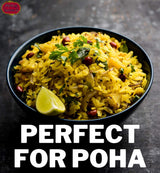 Spicy World Poha (Powa) Thick Medium Cut Flattened Rice - 4 Pound Bulk Bag - LARGE, Vegan, Salt Free, Indian