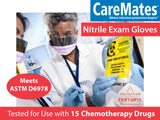 CareMates Nitrile Medical Exam Gloves, Latex Free Rubber, Powder Free, Extra Strong, 4 Mil Thick, First Aid, Food Safe, Cleaning Gloves, Medium