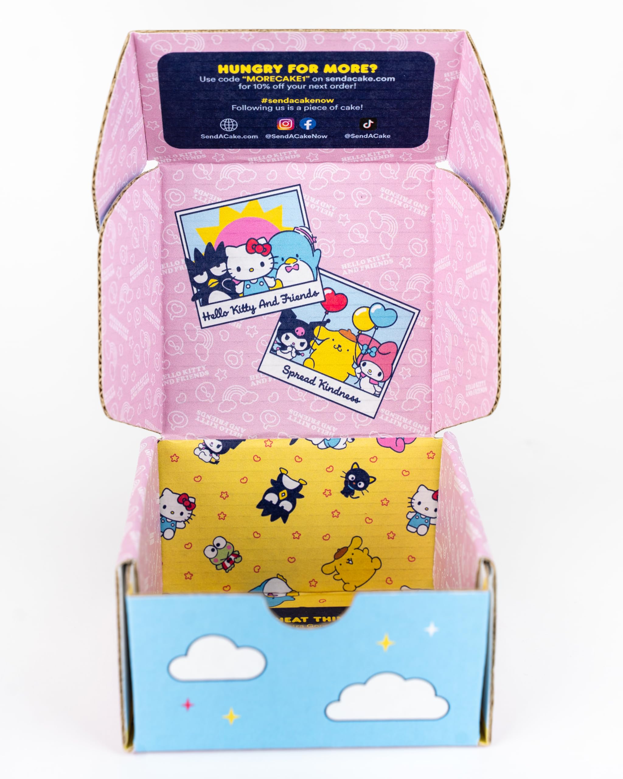Hello Kitty & Friends Happy Birthday Sweet Treat Gift Box - Includes 1 Jumbo Strawberry Milk Crispy Treat with Edible Design, Ready-to-Gift Unique