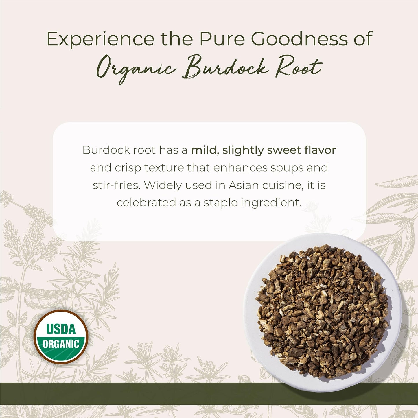 Organic Burdock Root C/S 1lb
