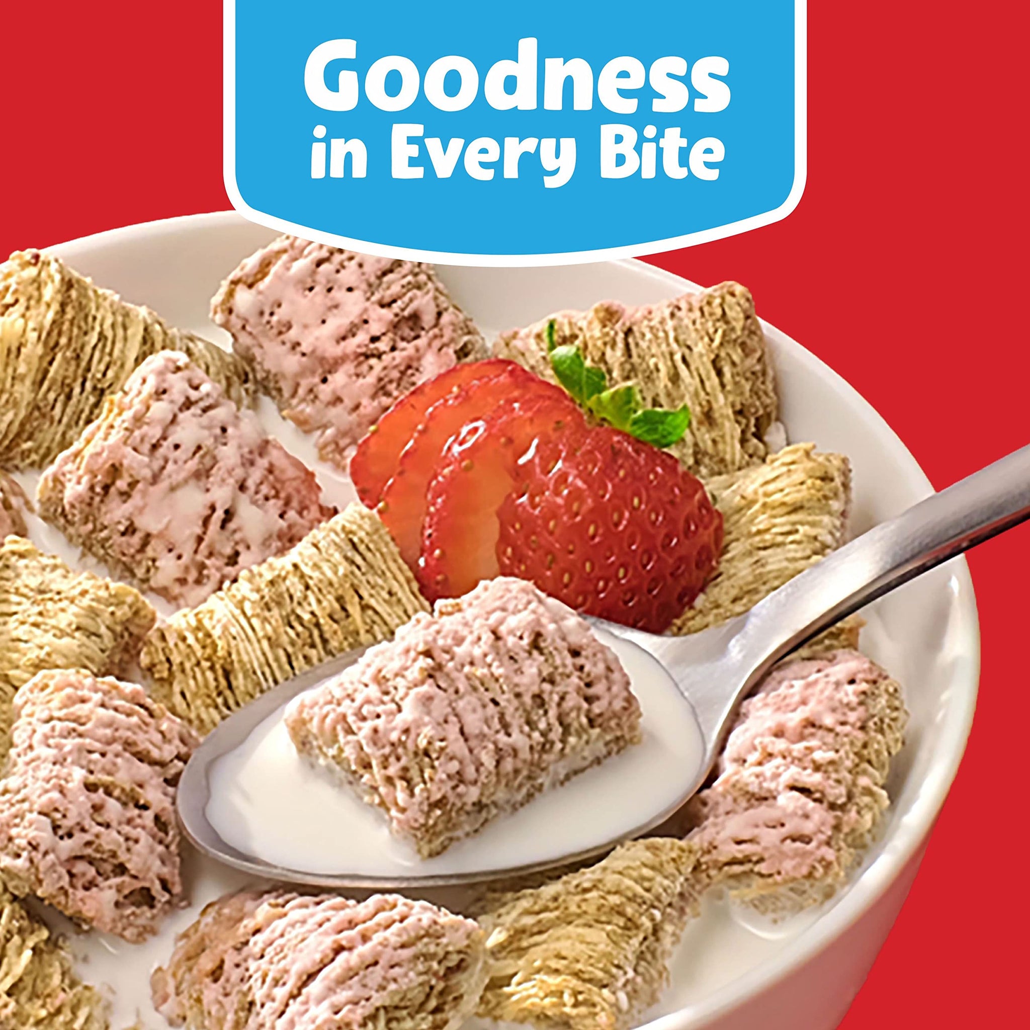 Kellogg's Frosted Mini-Wheats Cold Breakfast Cereal, High-Fiber, Whole Grain, Family Size, Strawberry, 22oz Box (1 Box)
