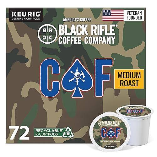 Black Rifle Coffee Company Medium Roast K Cups - Single Serve K Cups Coffee Pods - Kcup Pods Compatible with 1.0 & 2.0 - Made from Pure Arabica Beans