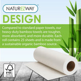 NatureZway Bamboo Perforated Towels Rayon Made from Bamboo, 25 Sheets