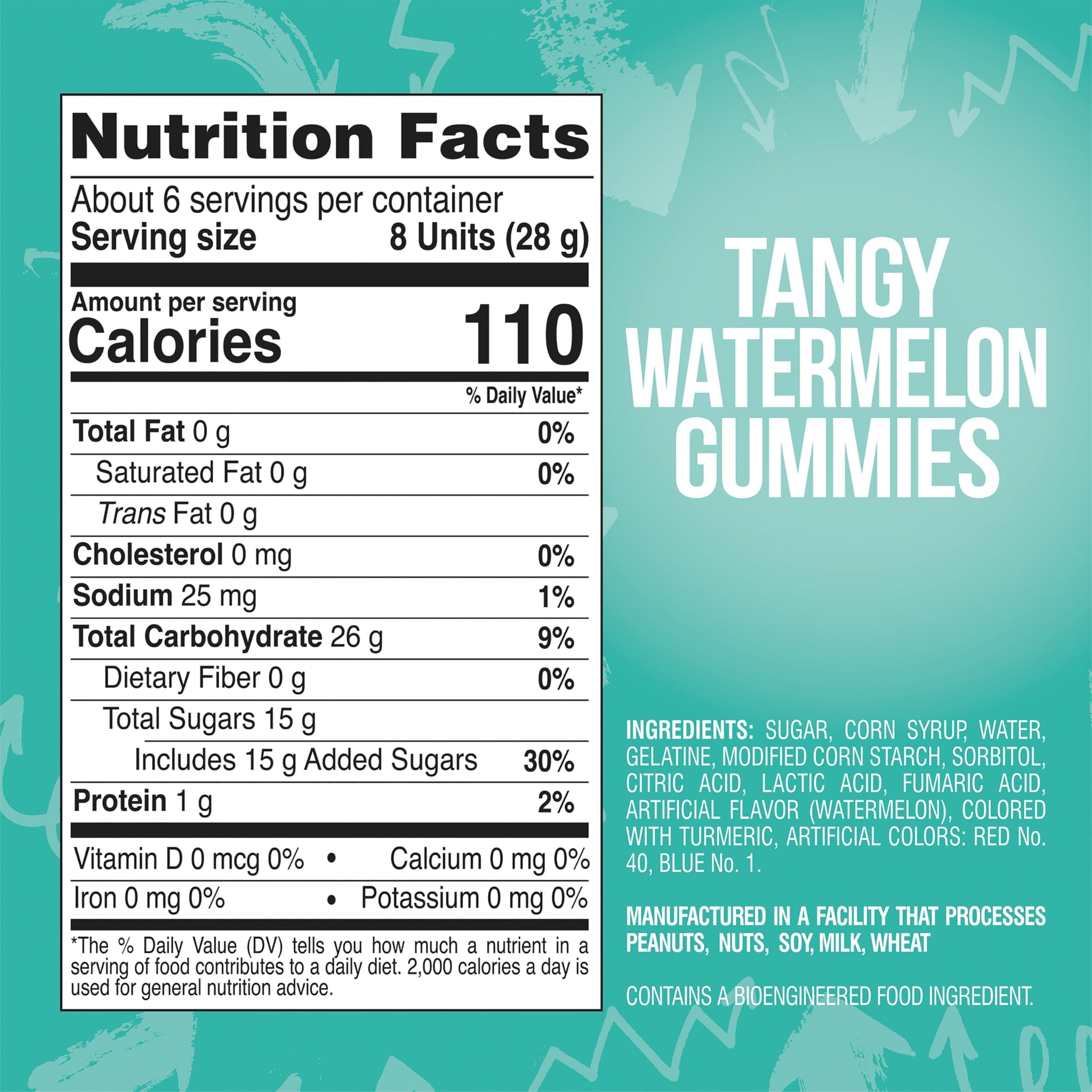 Colombina ChewzMe Watermelon Gummies, Sour Gummy Candy, 6 oz (Pack of 1)