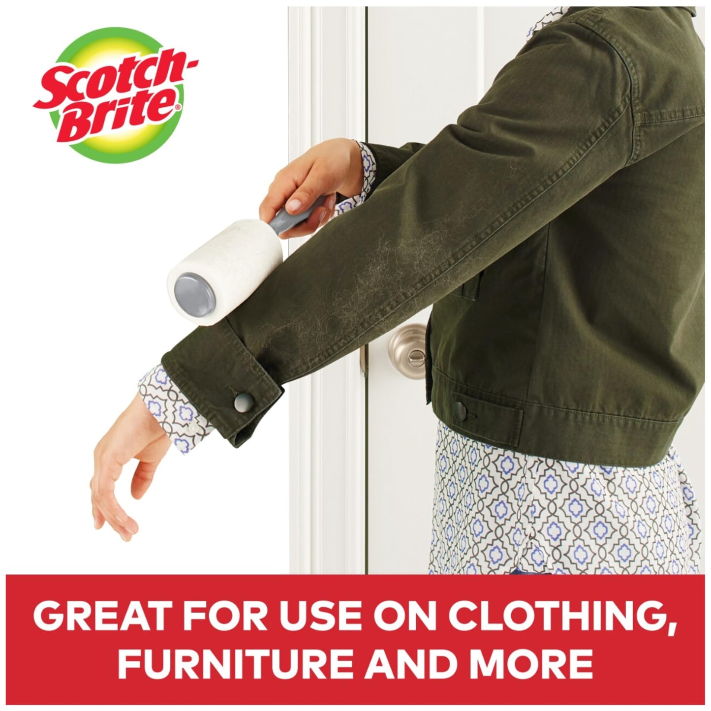 Scotch-Brite Everyday Clean Lint Roller, Lint Remover for Pet Hair, Dark Clothes, Furniture, and Dusty Surfaces, Picks Up Fur & Fluff in Your Home