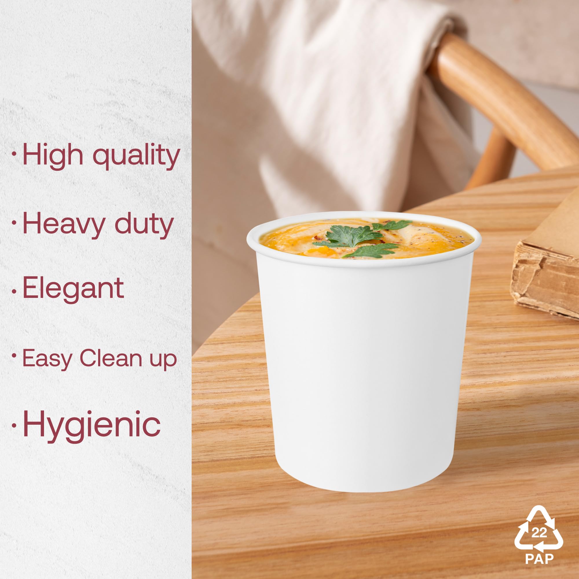 Smarty Had A Party 500 Count 16 oz Paper Bowls - Disposable Soup Bowls 16 oz for Hot Food, Chili, Ice Cream, or Ramen - Leakproof & Heavy Duty Paper