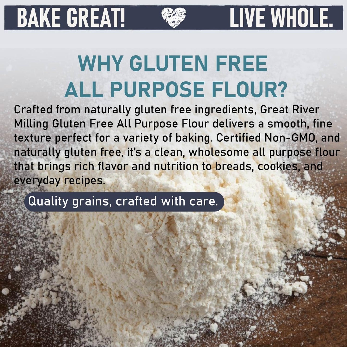 Great River Milling Gluten Free All Purpose Flour | Made from All Purpose Gluten Free Baking Alternative Ingredients | Non-GMO, Glyphosate Free