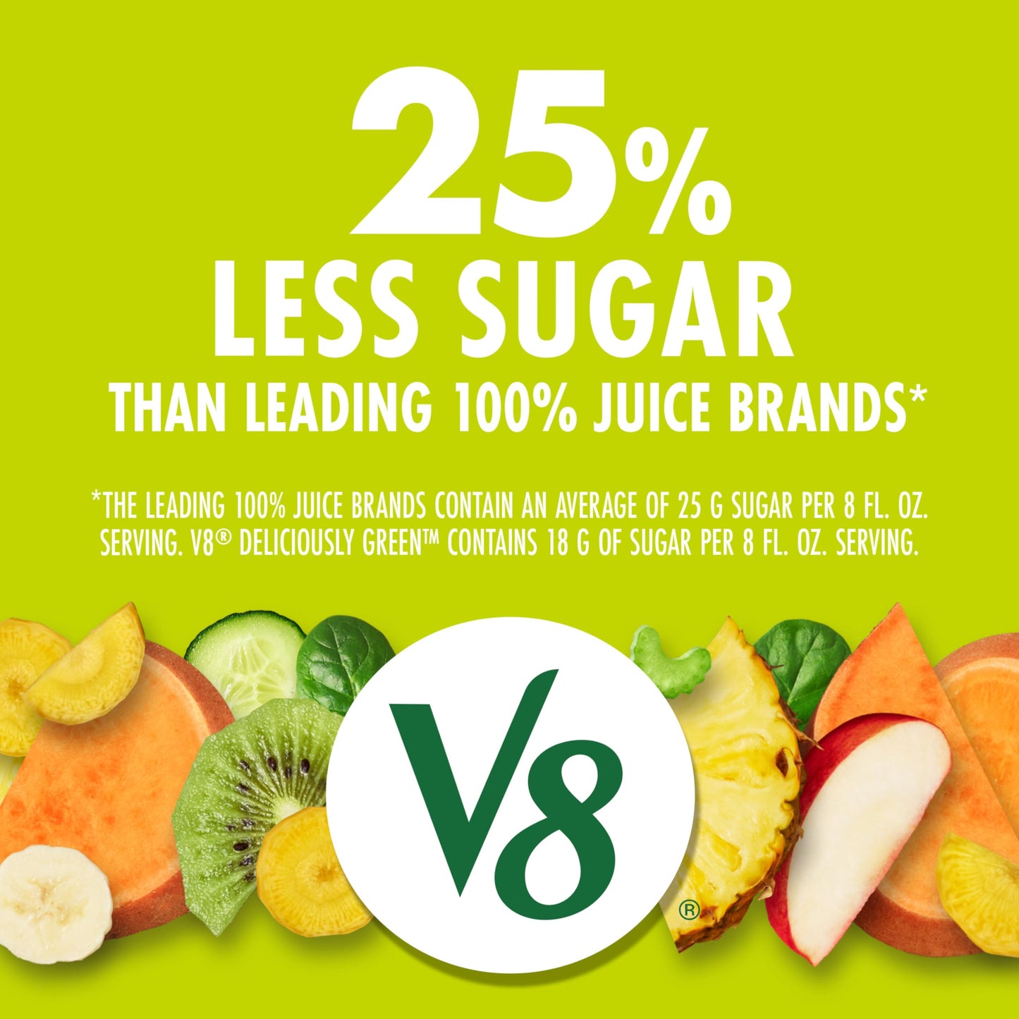 V8 Deliciously Green 100% Fruit and Vegetable Juice, 46 fl oz Bottle