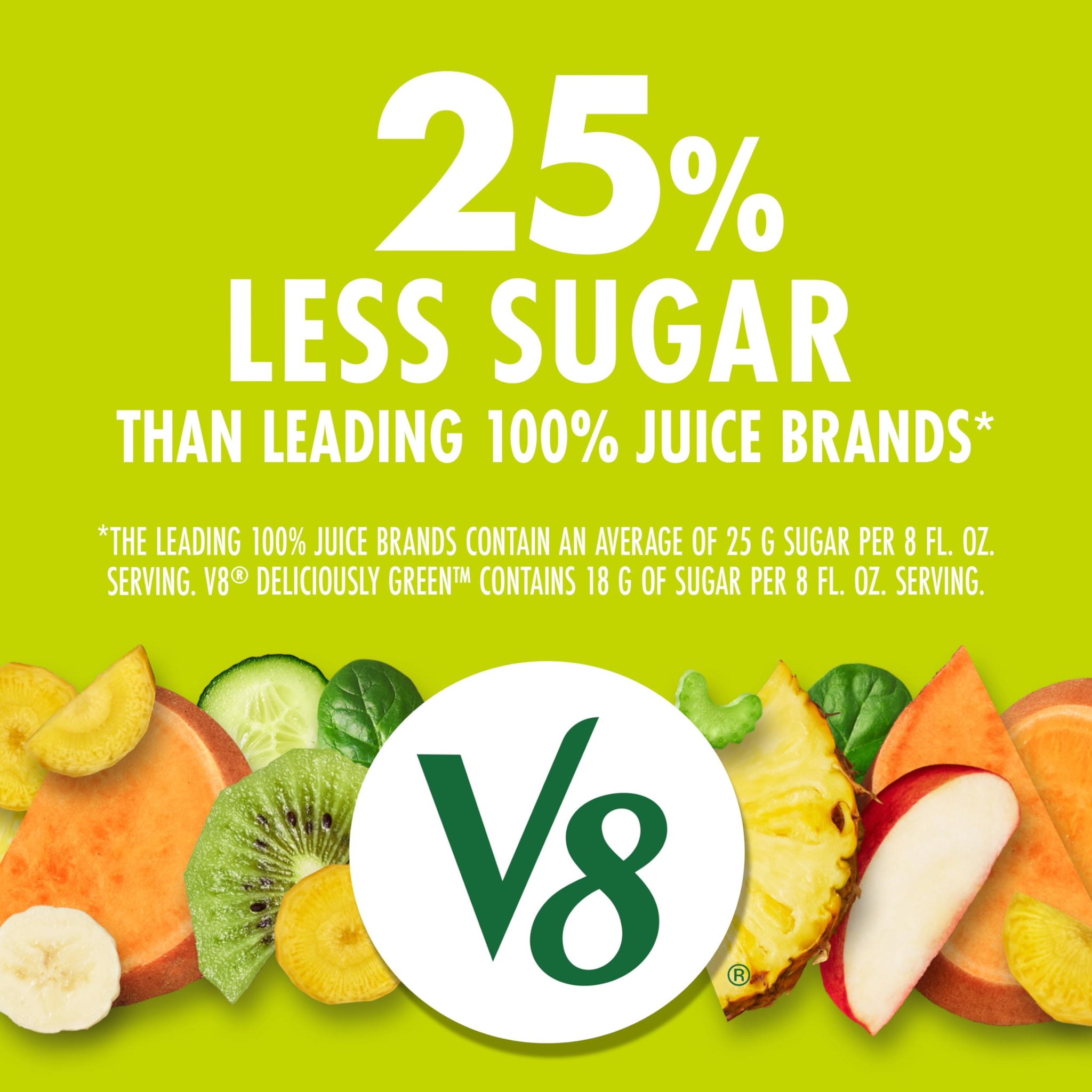 V8 Deliciously Green 100% Fruit and Vegetable Juice, 46 fl oz Bottle