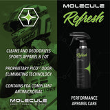 Molecule Athlete Kit | Performance Apparel Care | 4 Ounce Wash & Refresh | Cleans & Deodorizes Racing Suits & Technical Fabrics | 4 Ounces (1 Kit)