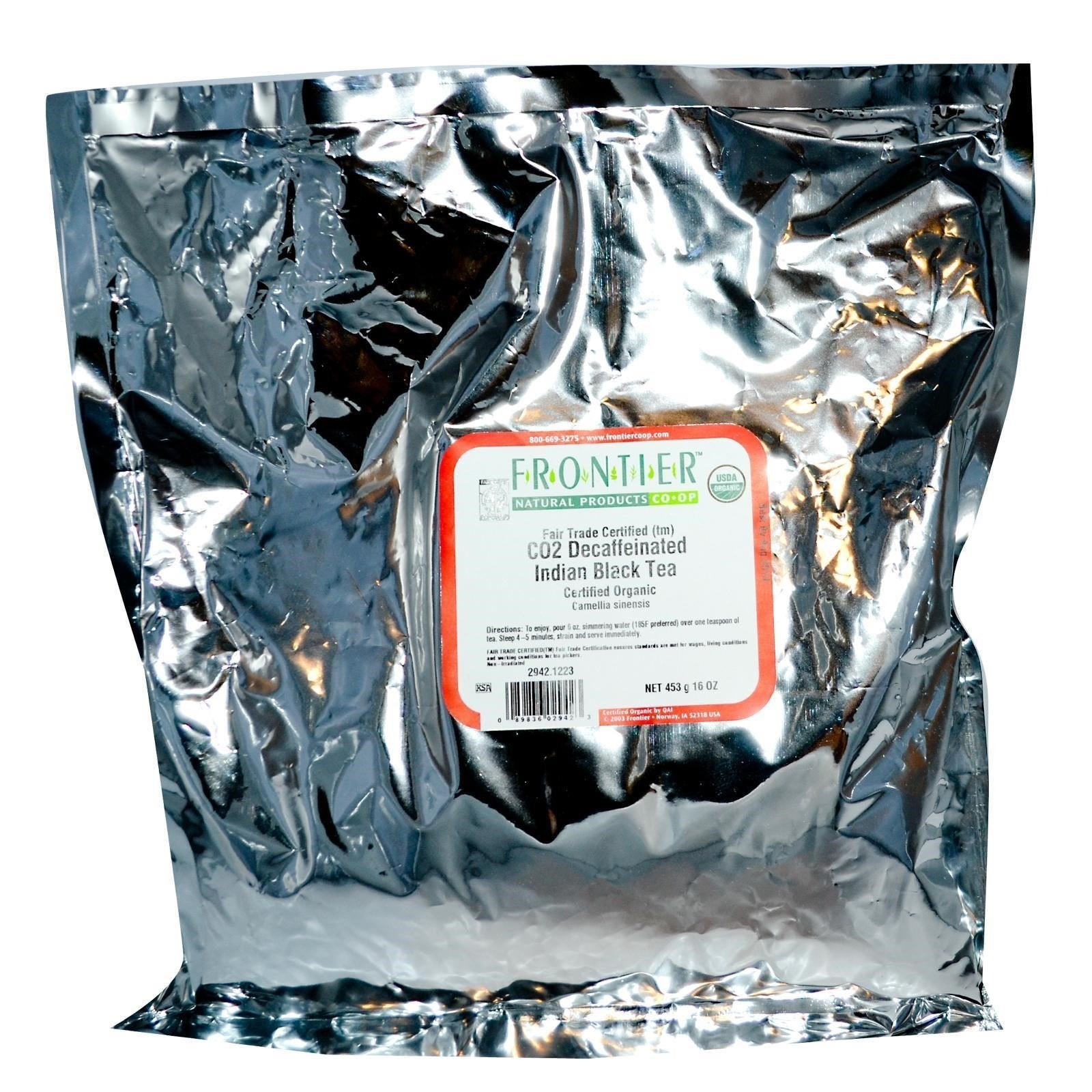 Frontier Co-op Indian Black CO2 Decaf., Certified Organic, Fair Trade Certified, Kosher | 1 lb. Bulk Bag | Camellia sinensis