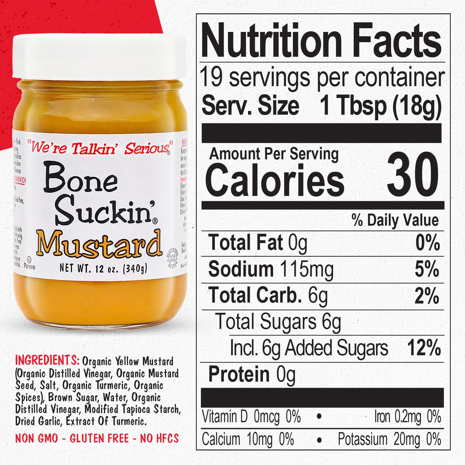Bone Suckin' Sauce Mustard, Non GMO, Gluten and Fat Free, Great Tasting Condiment (2 Count, Variety)
