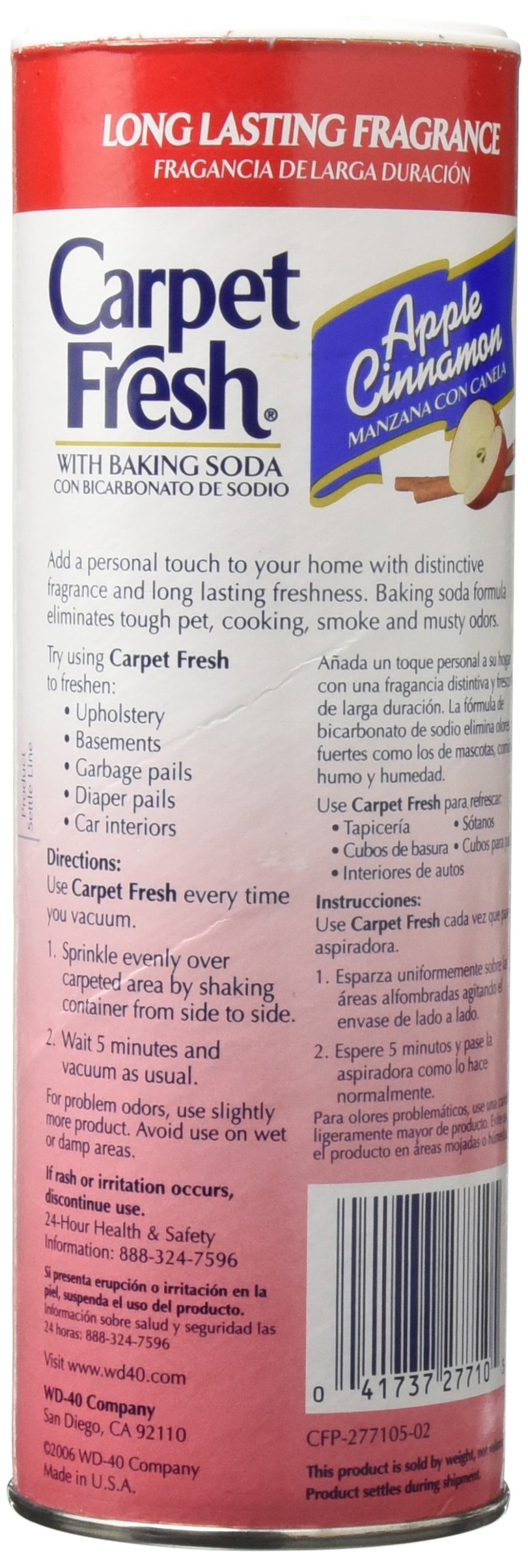Carpet Fresh 277119 Rug and Room Deodorizer with Baking Soda, 14 oz. Apple Cinnamon Fragrance