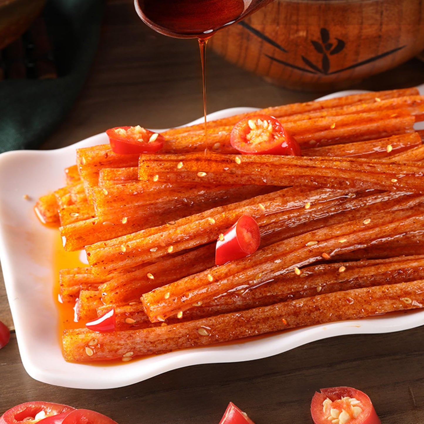 Spicy Strips,Latiao,6 Packs Chinese Spicy Sticks,Chinese Classic Piquancy Leisure Latiao Snack Individual Package(2.4 ounces perpack)