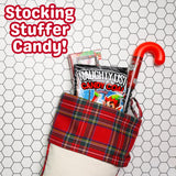 Naughty List Christmas Candy Coal Gift Set, Sour Gummies and Strawberry Chews, Funny Stocking Stuffer Treats, 3 Items