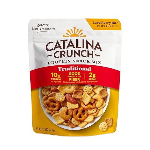 Catalina Crunch Protein Snack Mix - 10g Protein, 2g Sugar per Serving - Good Source of Fiber, Gluten Free - Traditional, 5.25 Ounce Bag (Pack of 1)